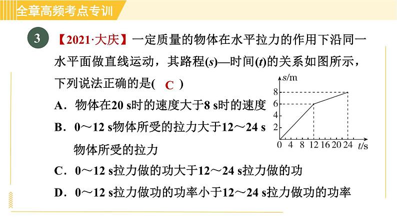 人教版八年级下册物理 第11章 全章高频考点专训 习题课件第6页