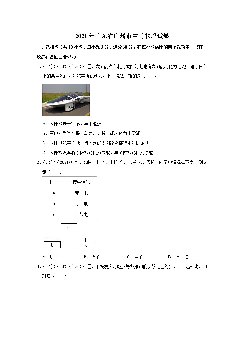 2021年广东省广州市中考物理试卷01