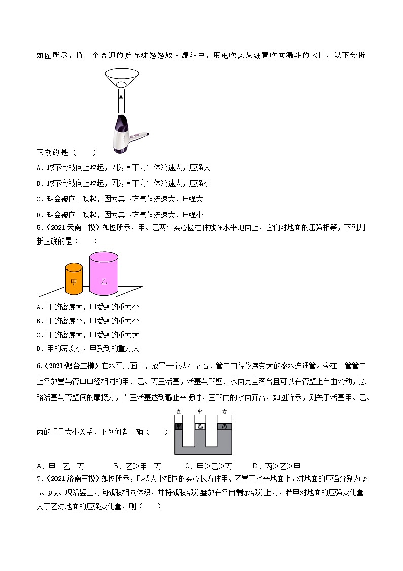 初中物理中考二轮专题练习        专题08 重要考点压强问题突破 训练题02
