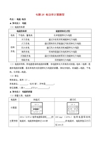 初中物理中考二轮专题练习        题型25 电功率计算题型