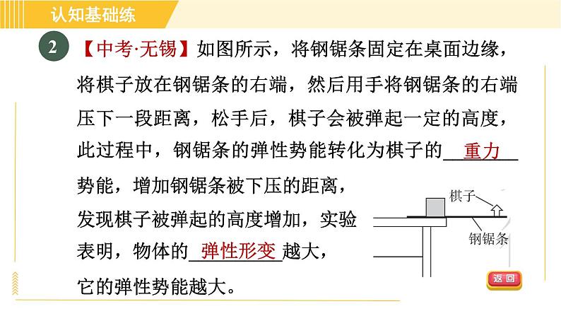 人教版八年级下册物理 第11章 11.4目标一 动能和势能的转化 习题课件第5页