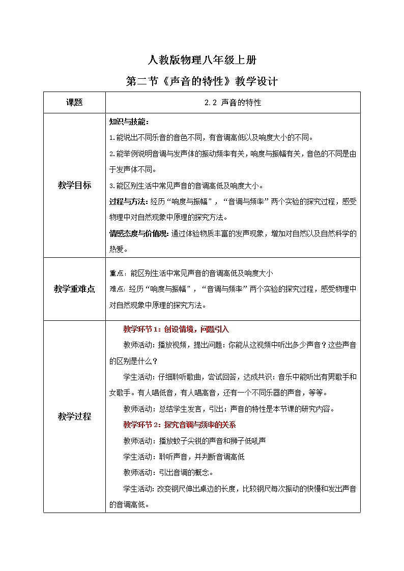 2.2《声音的特性》（课件+教案+练习）01