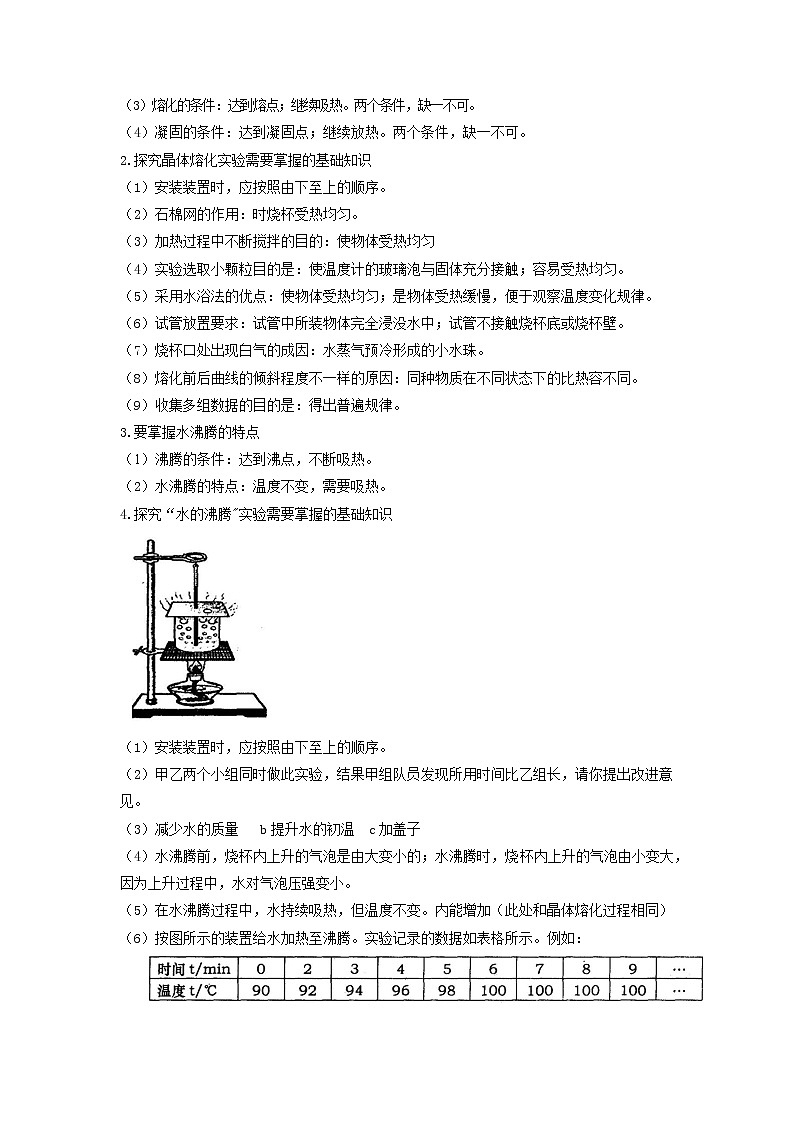 专题03 物态变化-2022年中考物理一轮复习考点方法大突破`学案03