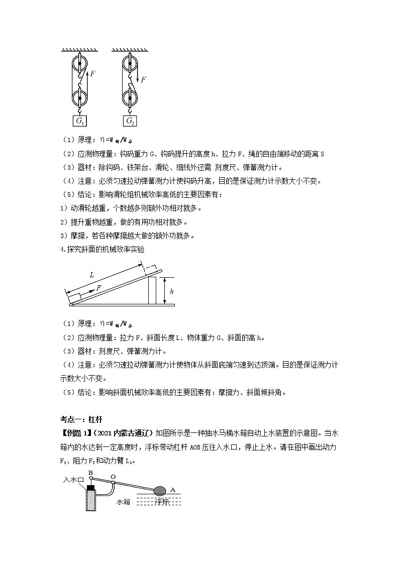 专题12 简单机械-2022年中考物理一轮复习考点方法大突破`学案03