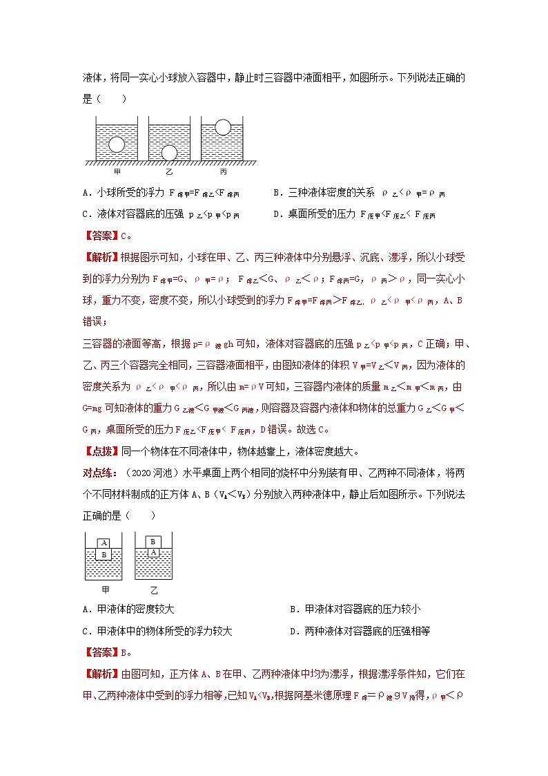 专题26  压强、浮力综合分析和计算（教师版）第2页