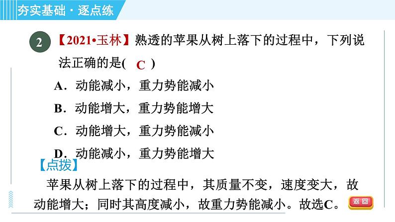 沪粤版九年级全一册物理 第11章 11.4.2 机械能及其转化 习题课件第4页