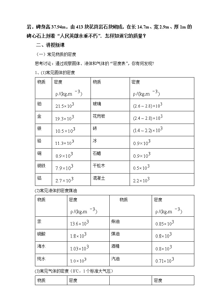 5.4密度知识的应用教学设计第2页