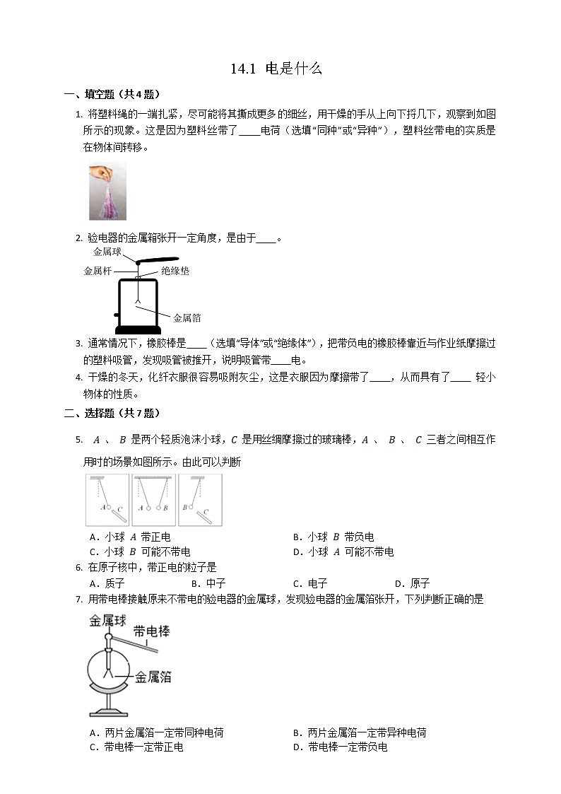 14.1电是什么（课件+教案+学案+练习）01
