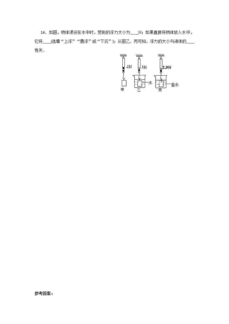 10.3物体的浮沉条件及应用同步练习第3页