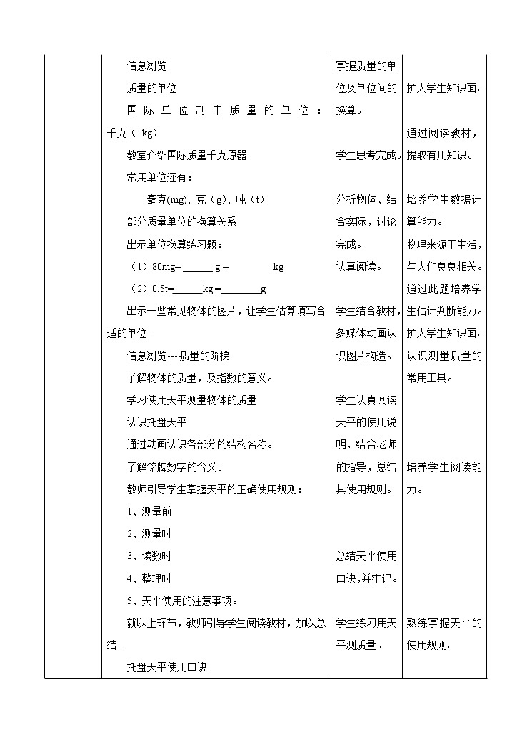 5.1物体的质量（教学设计）第2页