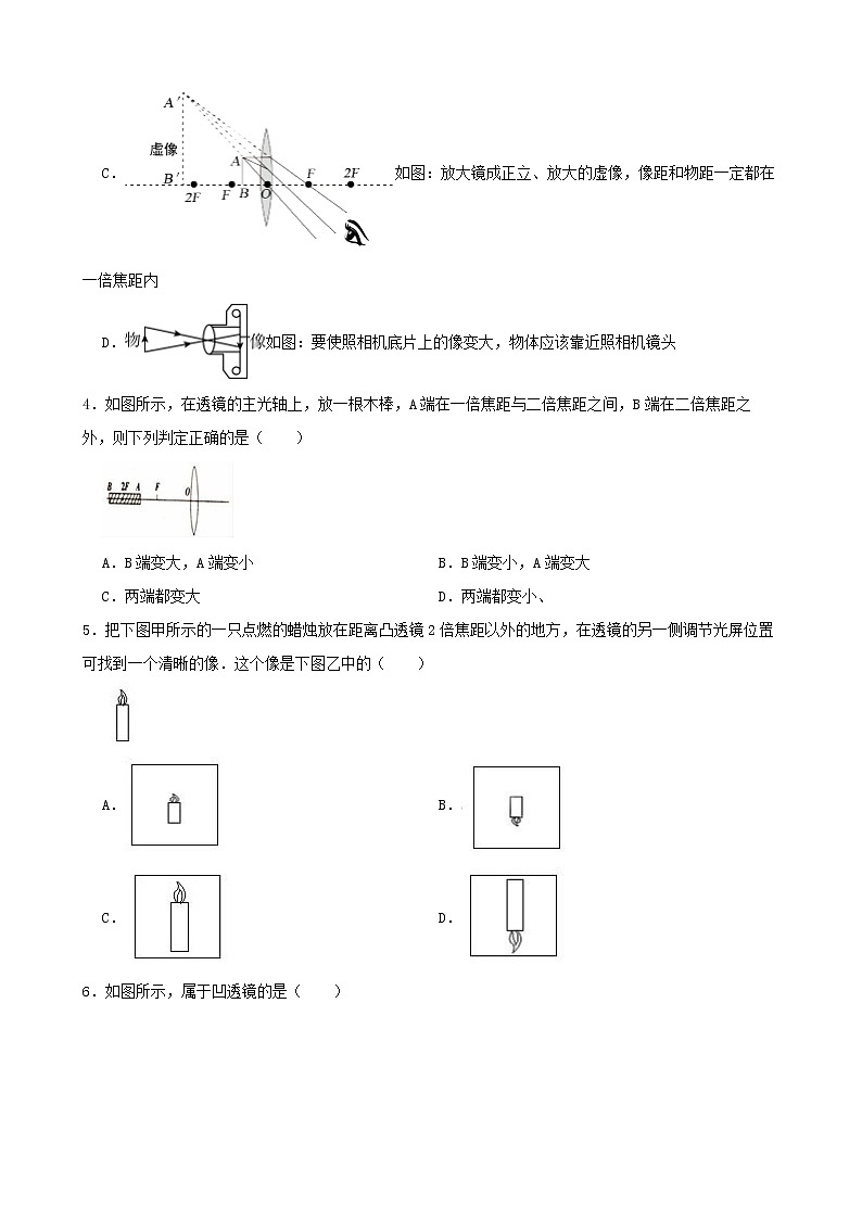 【学霸夯基】2022年中考物理二轮专题复习——透镜（原卷版）第2页