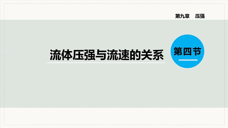 9.4  流体压强与流速的关系--2021--2022学年人教版八年级物理下册精品教学课件+教案01