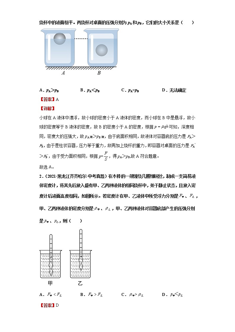 考点09浮力(解析版)-2022年物理中考一轮过关讲练（人教版）学案03