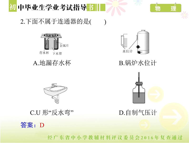 中考物理总复习 第一部分 第九章 压  强[配套课件]06