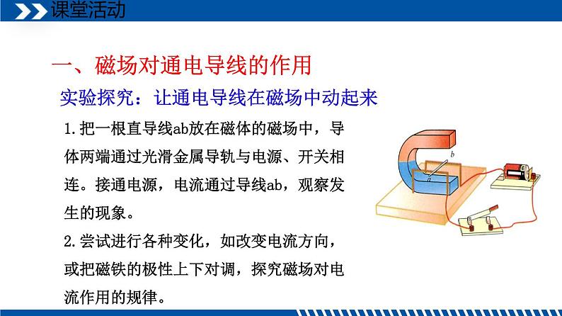 2021年初中物理教科版九年级上册 8.2 磁场对电流的作用 同步教学课件第3页