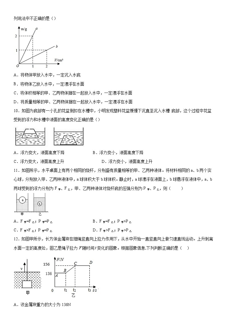 第十章流体的力现象教科版物理八年级下册同步练习（2）03