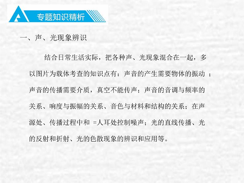 中考物理总复习24 专题二声、光知识PPT课件第4页