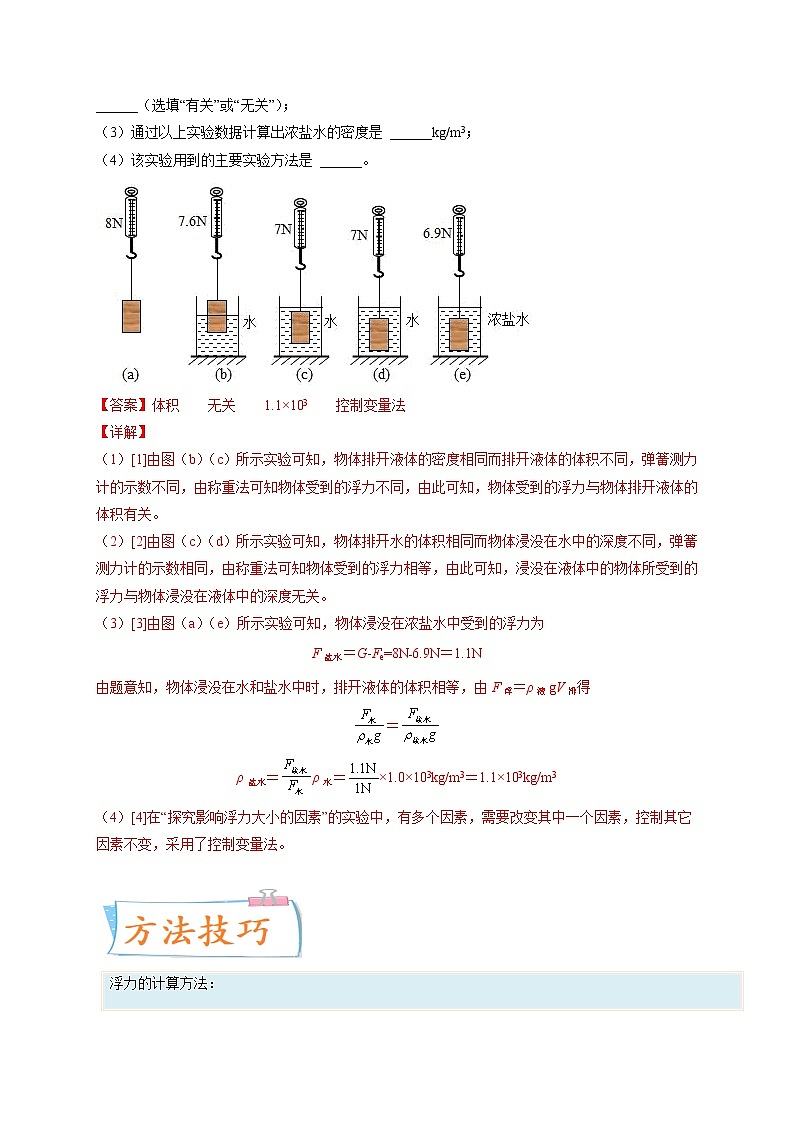 专题10浮力-备战2022年中考物理一轮复习考点微专题学案第2页