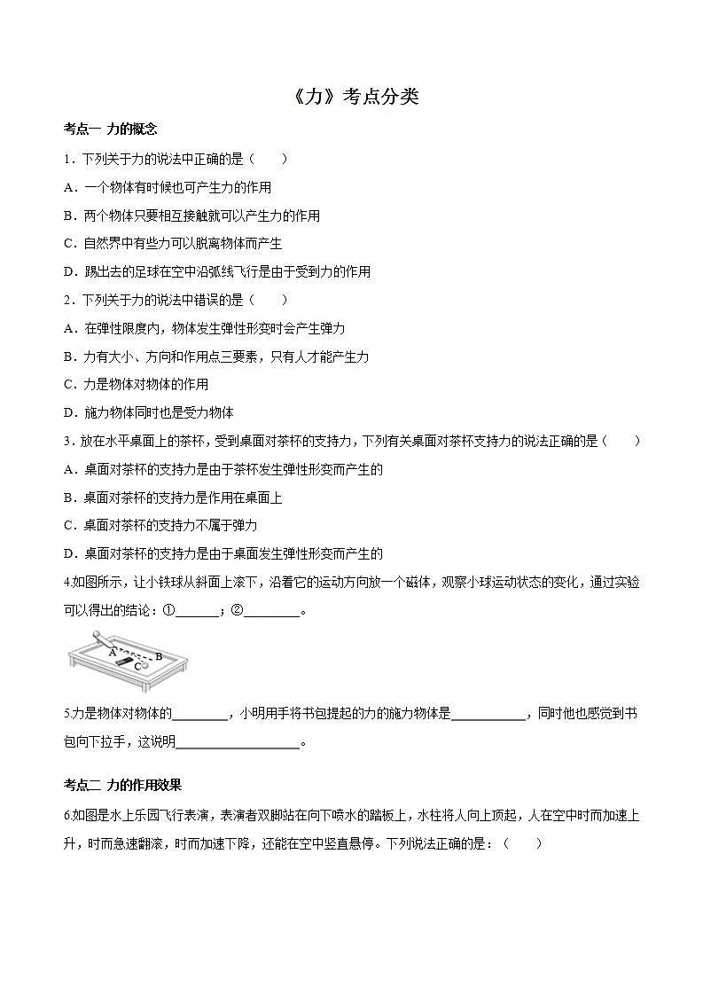 2022年中考物理一轮复习     第七章 力课件PPT01