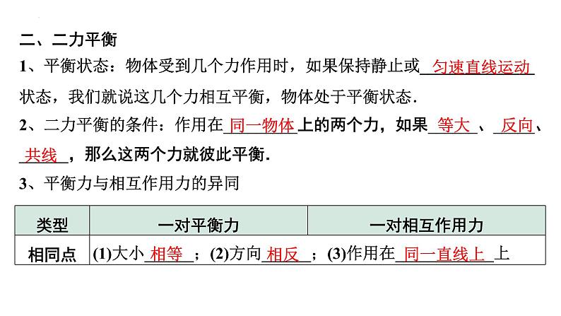 2022年中考物理二轮复习课件：牛顿第一定律二力平衡 (1)第6页