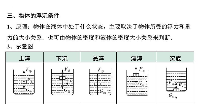 2022年中考物理二轮复习课件：浮力物体的浮沉条件06