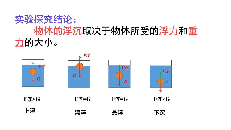 第九章第三节物体的浮与沉第1课时物体的浮沉条件课件2021-2022学年沪科版八年级全一册物理第8页