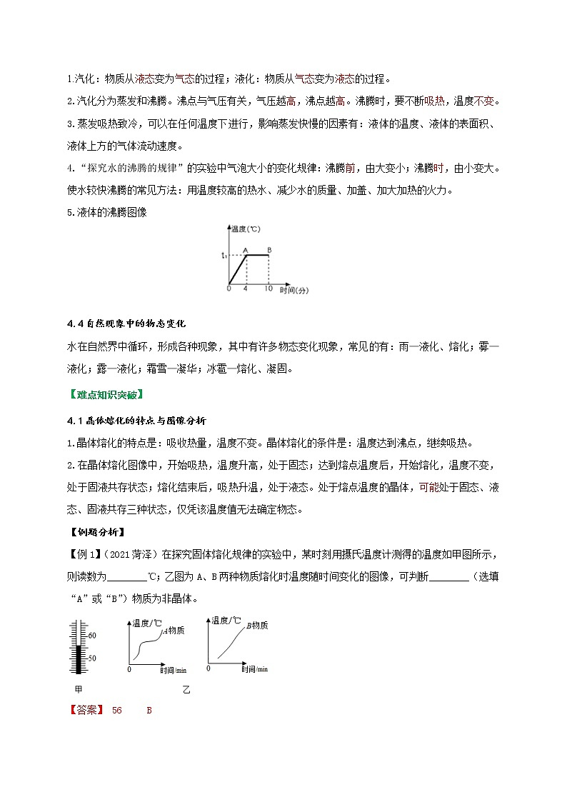 重难点04物态变化-2022年中考物理热点及重难点专练试卷（原卷+解析）02