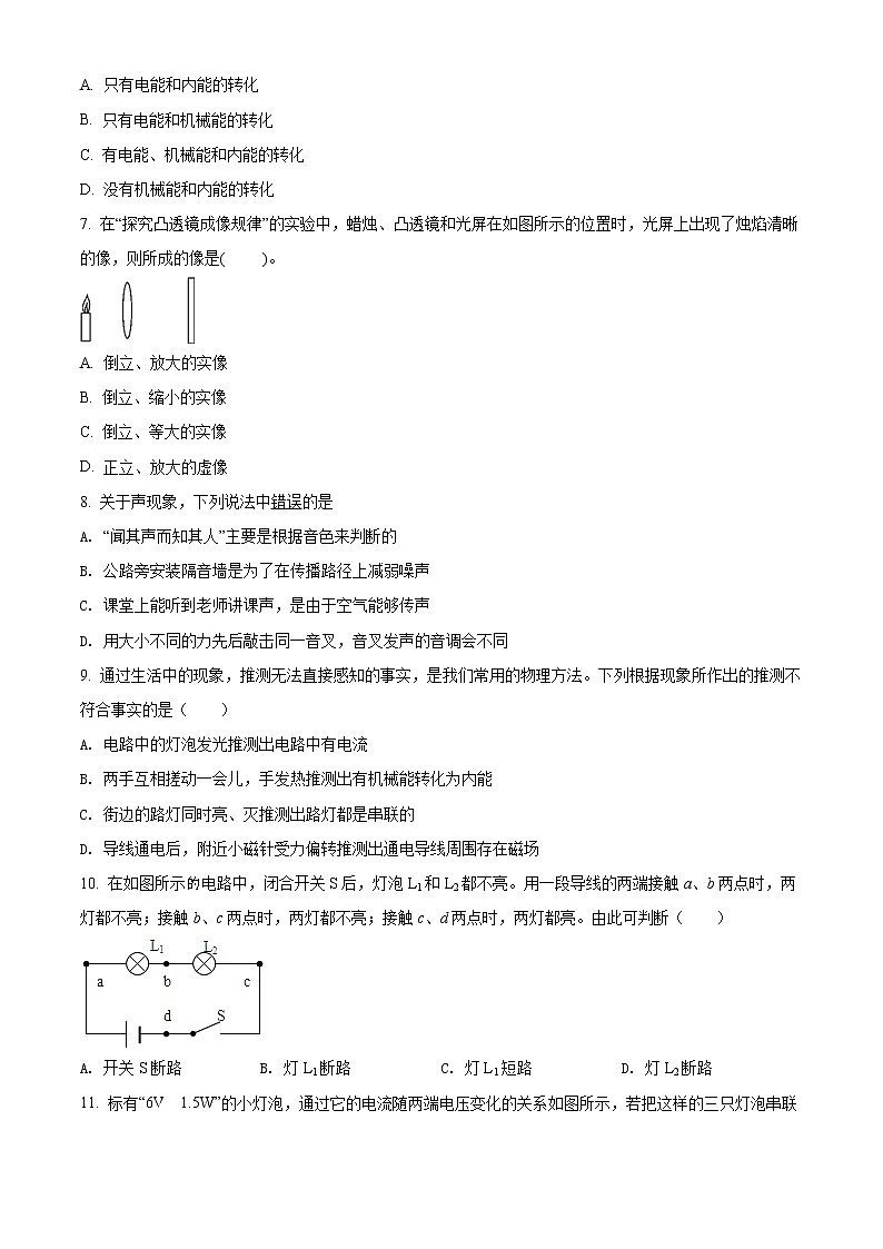 精品解析：2020年山东省菏泽市巨野县中考二模物理试题（原卷版）第2页