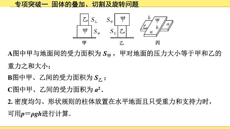 02.专项突破一  固体的叠加、切割及旋转问题第3页