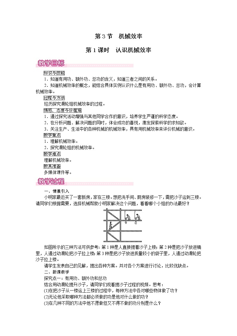 12.3 机械效率 第1课时  认识机械效率--2021--2022学年人教版八年级物理下册精品教学课件+教案01