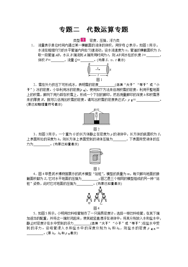 2022年中考物理二轮专题复习   专题二代数运算专题第1页
