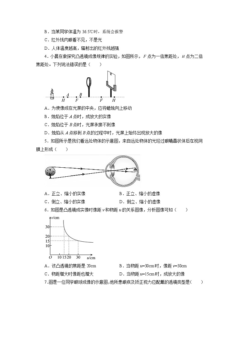 2022年中考物理一轮复习能力提升练习：透镜及其应用02