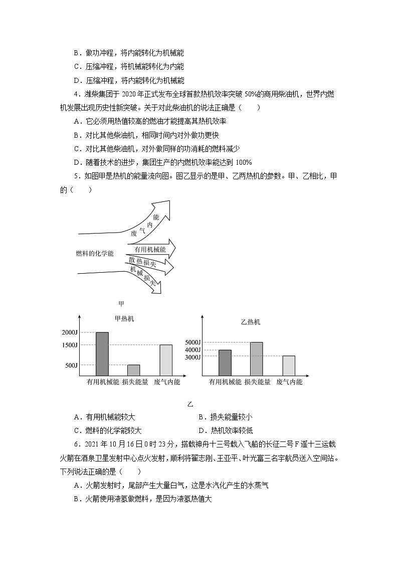 第十四章内能的利用单元测试卷2021—2022学年人教版九年级物理全一册（word版 含答案）02