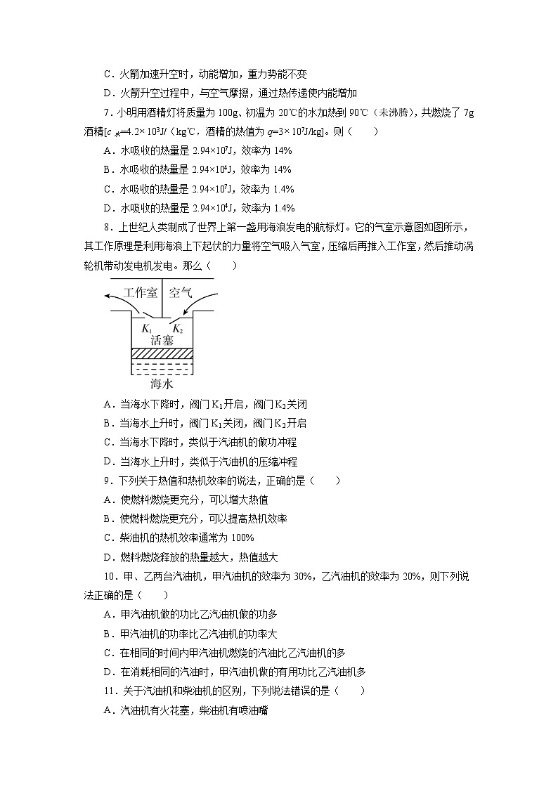 第十四章内能的利用单元测试卷2021—2022学年人教版九年级物理全一册（word版 含答案）03
