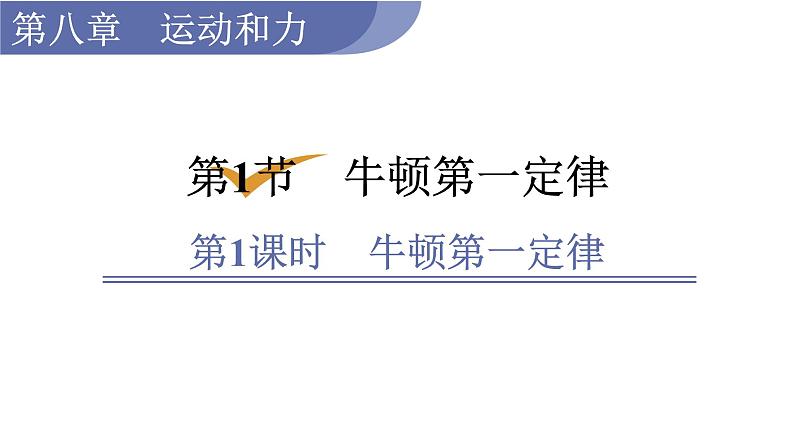 人教版八年级物理下册 8.1.1 牛顿第一定律 课件01