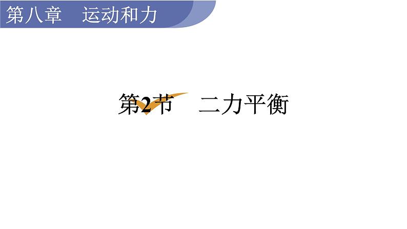 人教版八年级物理下册 8.2 二力平衡 课件01