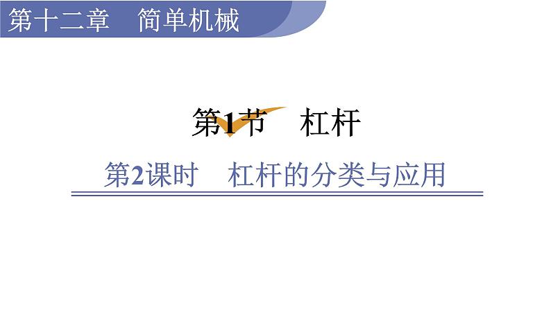 人教版八年级物理下册 12.1.2 杠杆的分类与应用 课件01