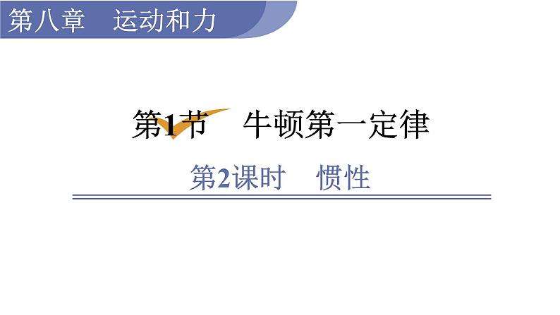 人教版八年级物理下册 8.1.2 惯性 课件01