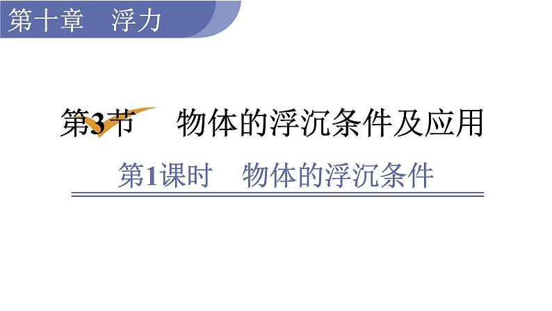 人教版八年级物理下册 10.3.1 物体的浮沉条件 课件01