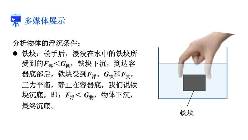 人教版八年级物理下册 10.3.1 物体的浮沉条件 课件05