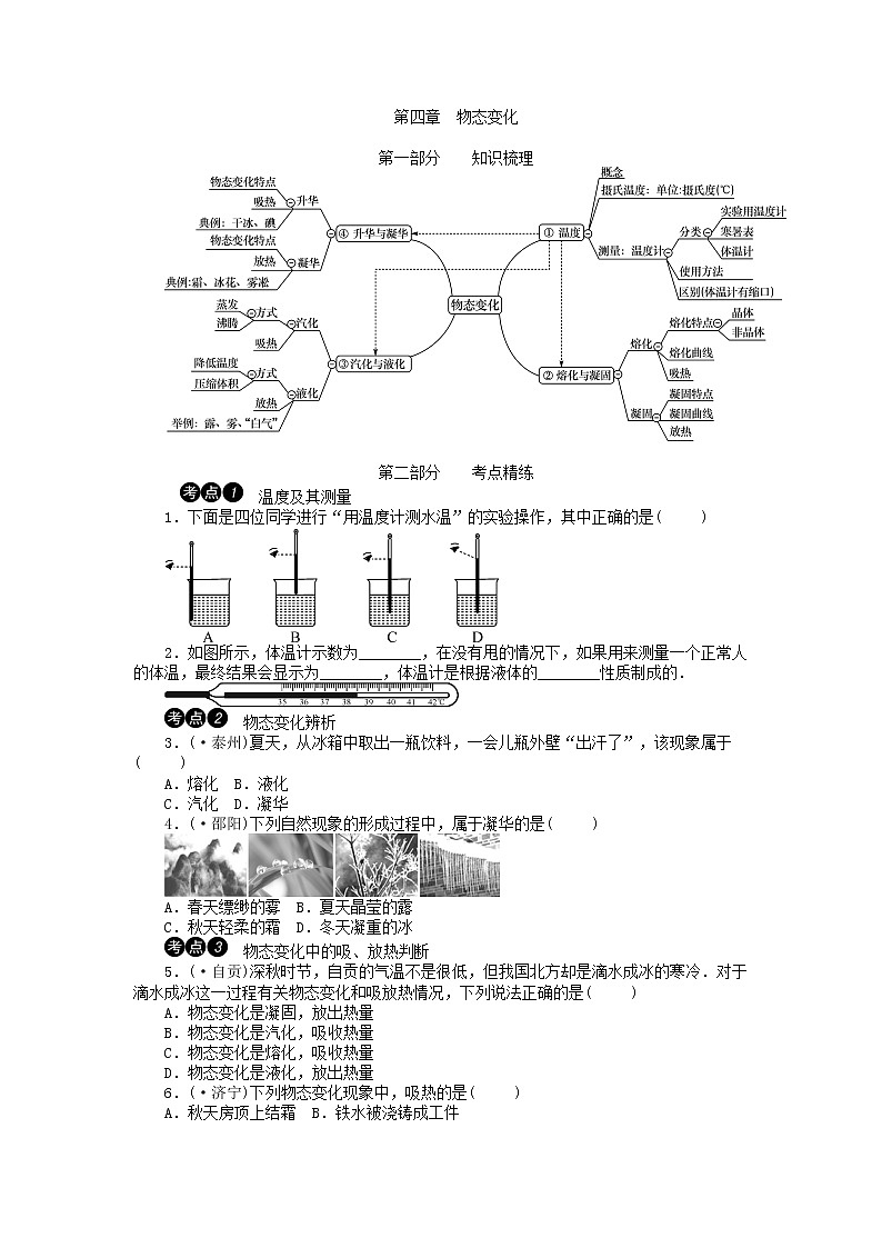 2022年 中考物理章节复习专题汇总  第四章：物态变化第1页