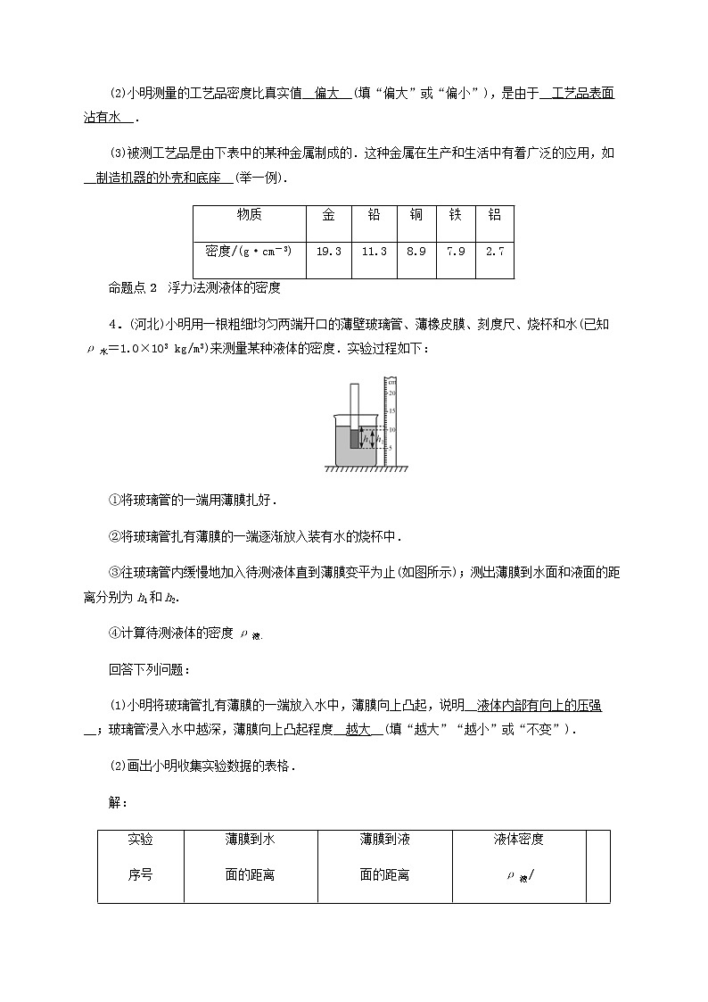 中考物理一轮复习第12讲《测量物质的密度》检测卷 (含答案)第3页