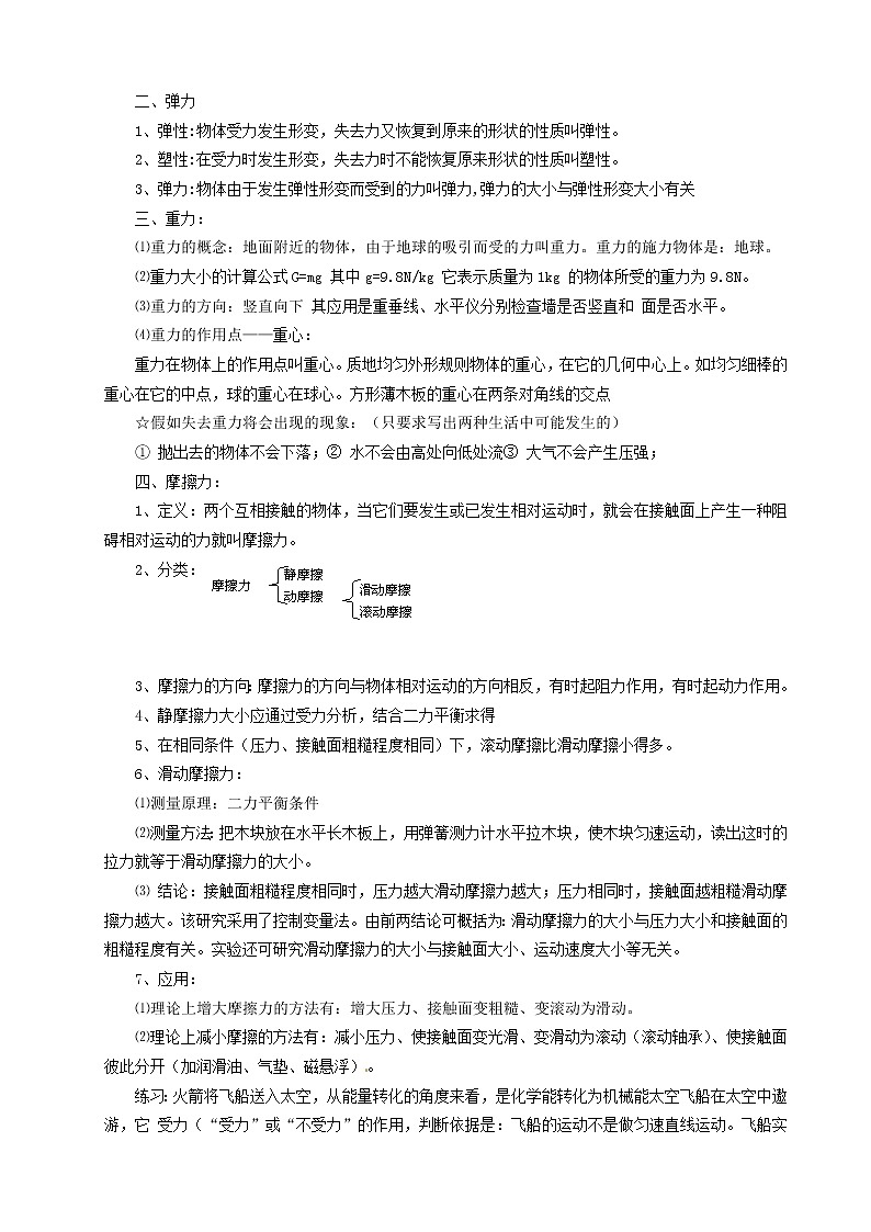 初中物理总复习教案：第5讲《力》02
