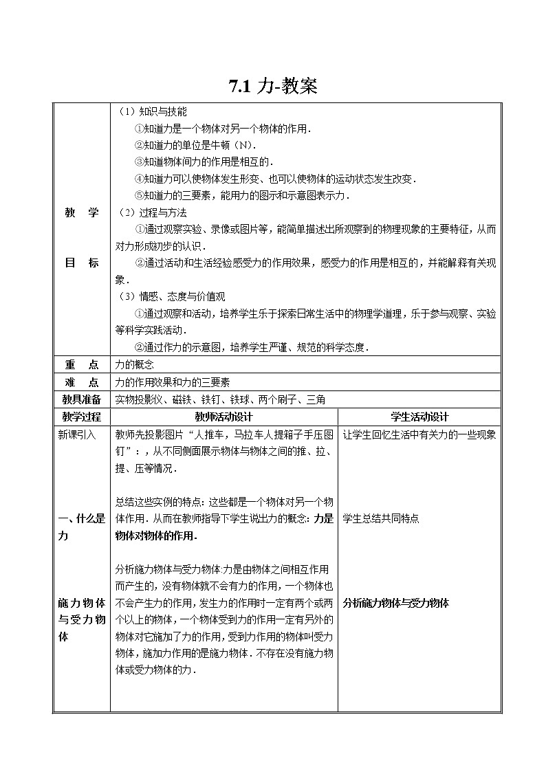 7.1力-教案第1页