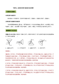 2021年中考物理微专题复习 专题11 流体压强与流速关系中考问题（教师版含解析）