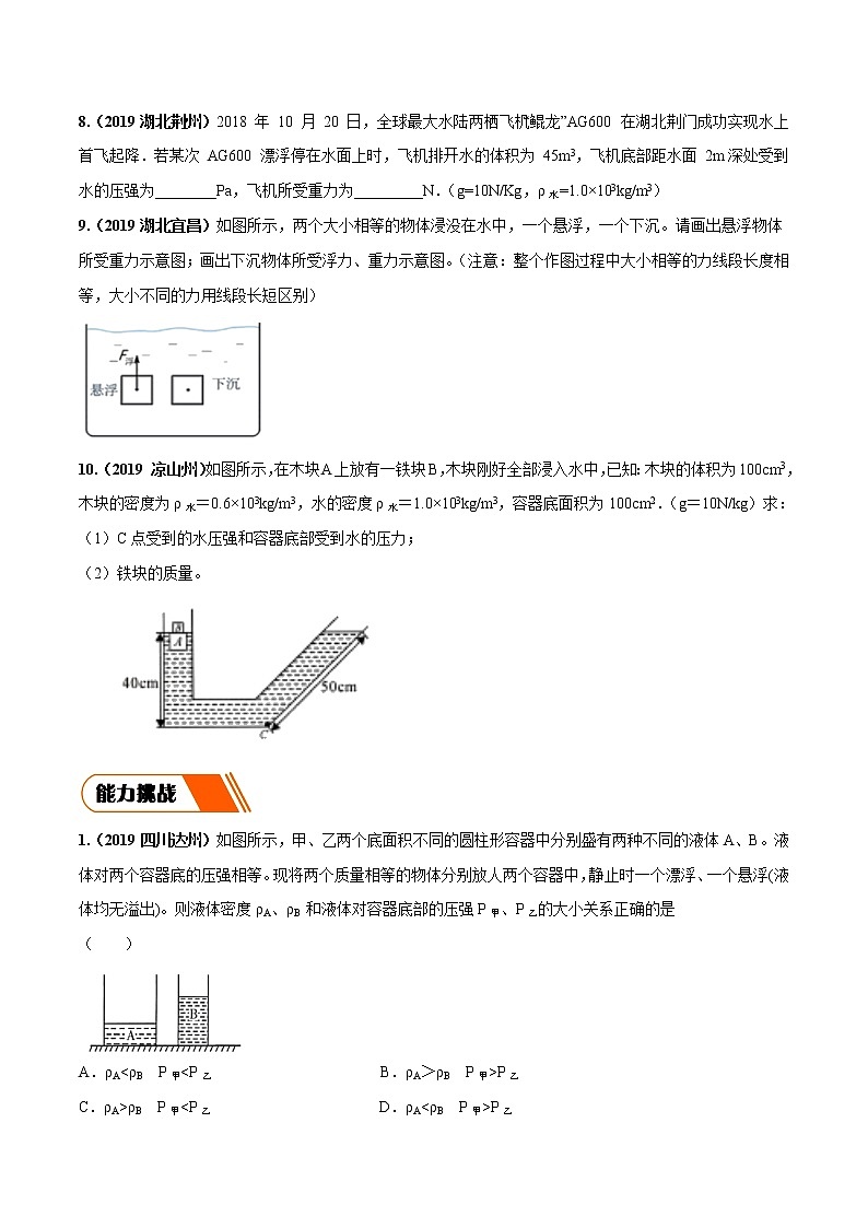 10.4 沉与浮（同步练习）-2019-2020学年八年级物理下册同步精品系列（教科版）03