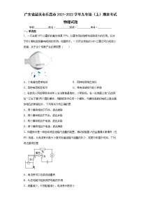 广东省韶关市乐昌市2021-2022学年九年级（上）期末考试物理试题（word版含答案）