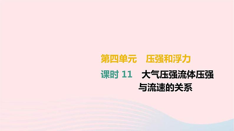 中考物理高分一轮单元复习11《大气压强流体压强与流速的关系》课件（含答案）第1页