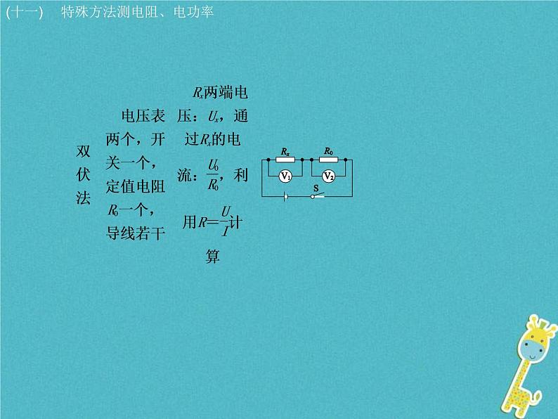 中考物理二轮专题复习突破12《特殊方法测电阻电功率》复习课件 (含答案)07