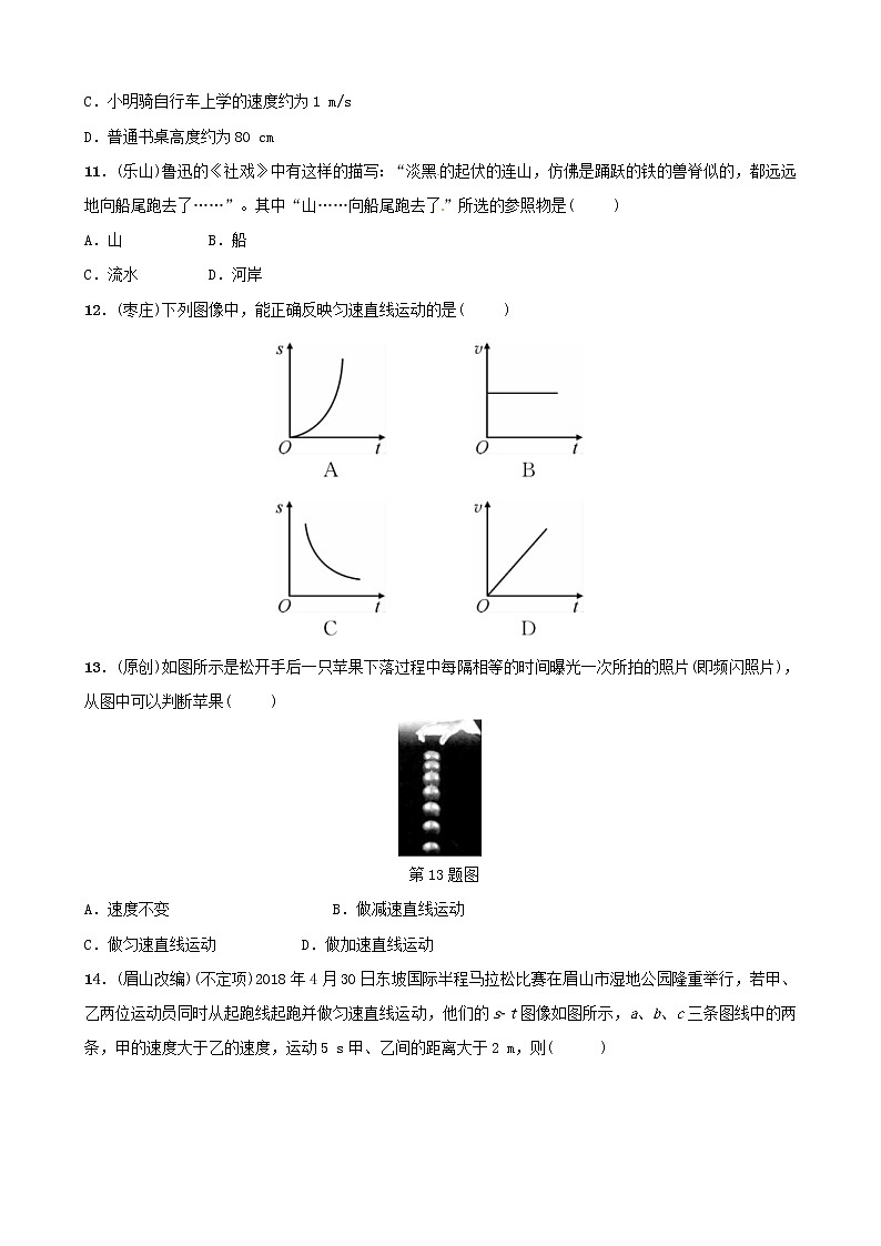 中考物理一轮复习第01讲《机械运动》分层精练 (含答案)第3页